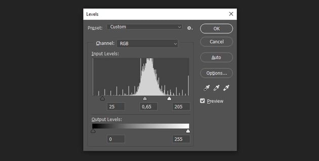 adding the levels adjustments